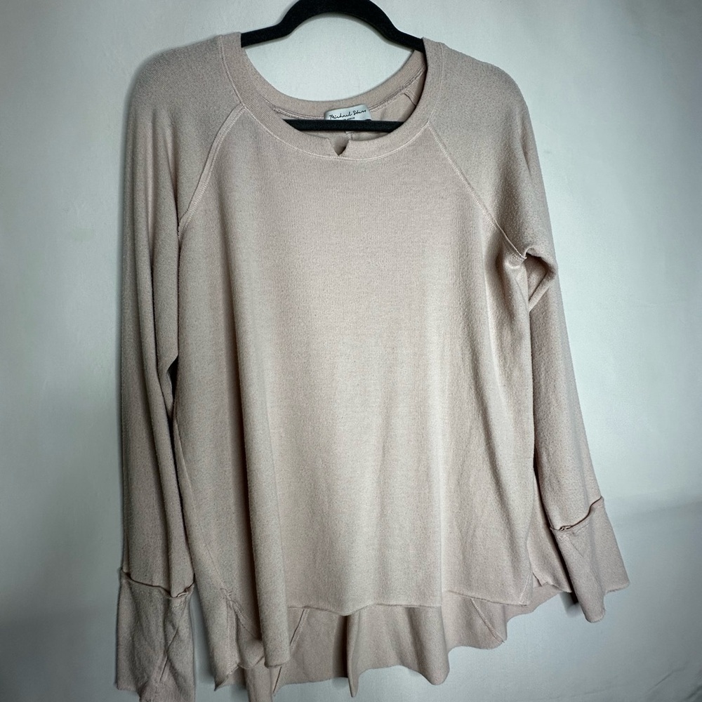 Michael Stars Cream Long Sleeve Relaxed Sweatshirt